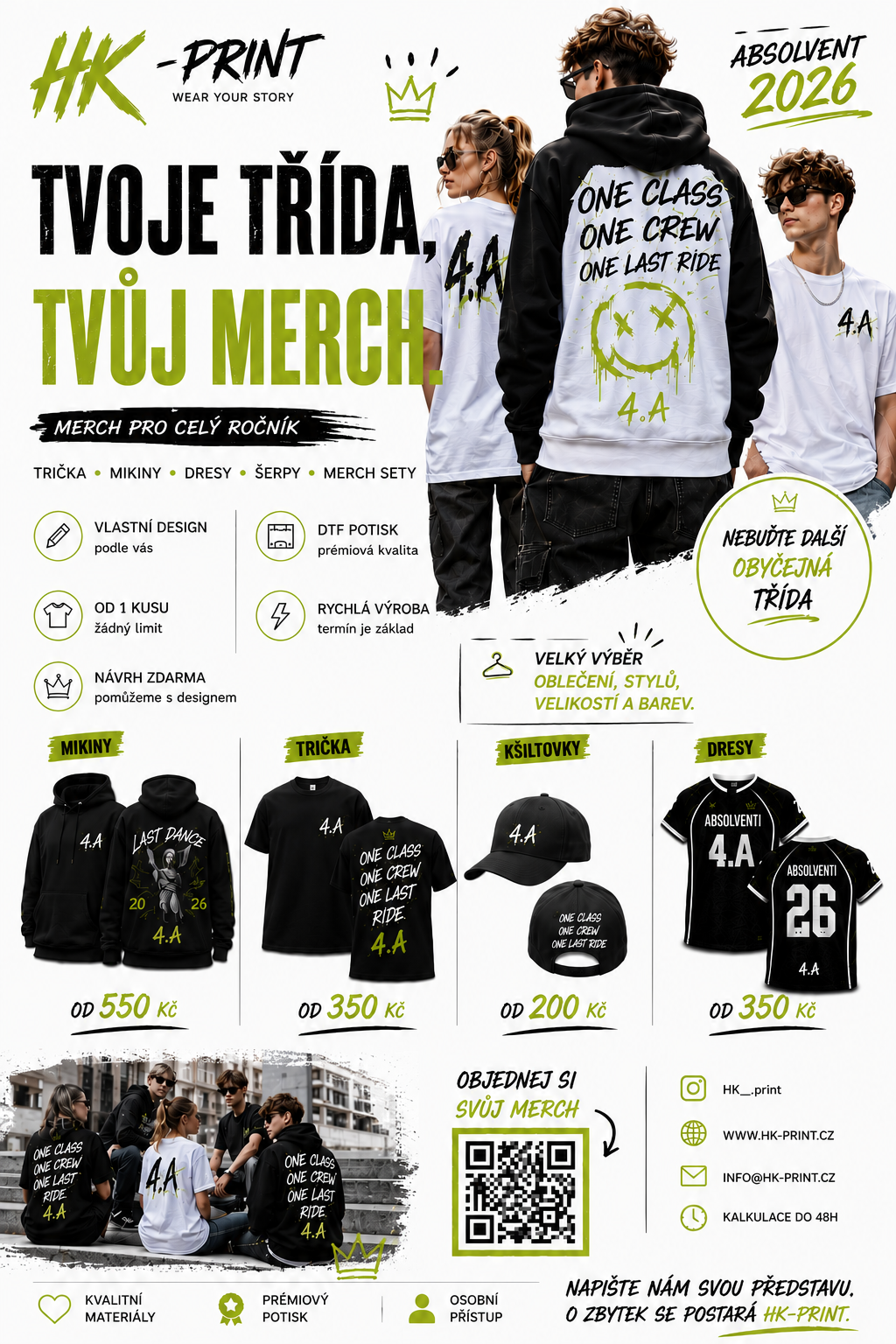 Vizu&aacute;ln&iacute; n&aacute;vrh absolventsk&eacute;ho merch posteru HK Print pro &scaron;koln&iacute; tř&iacute;dy